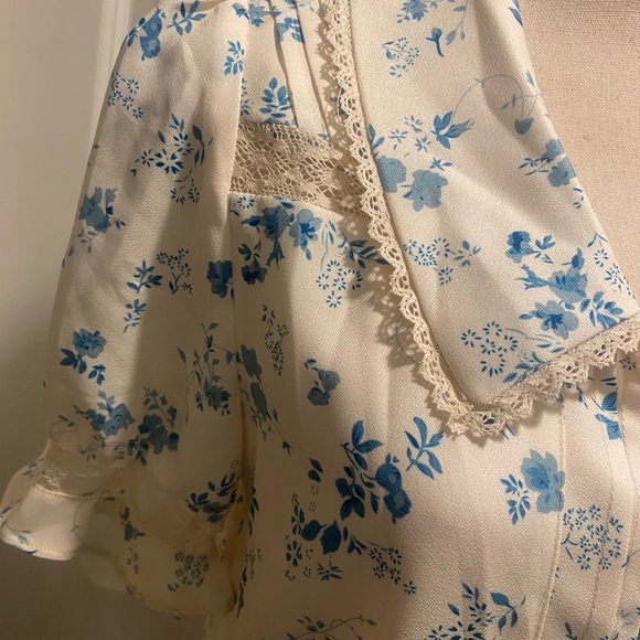 Rihoas Women’s Feminine Vintage Looking Collared Lace Short Sleeve Top New M - Picture 7 of 14